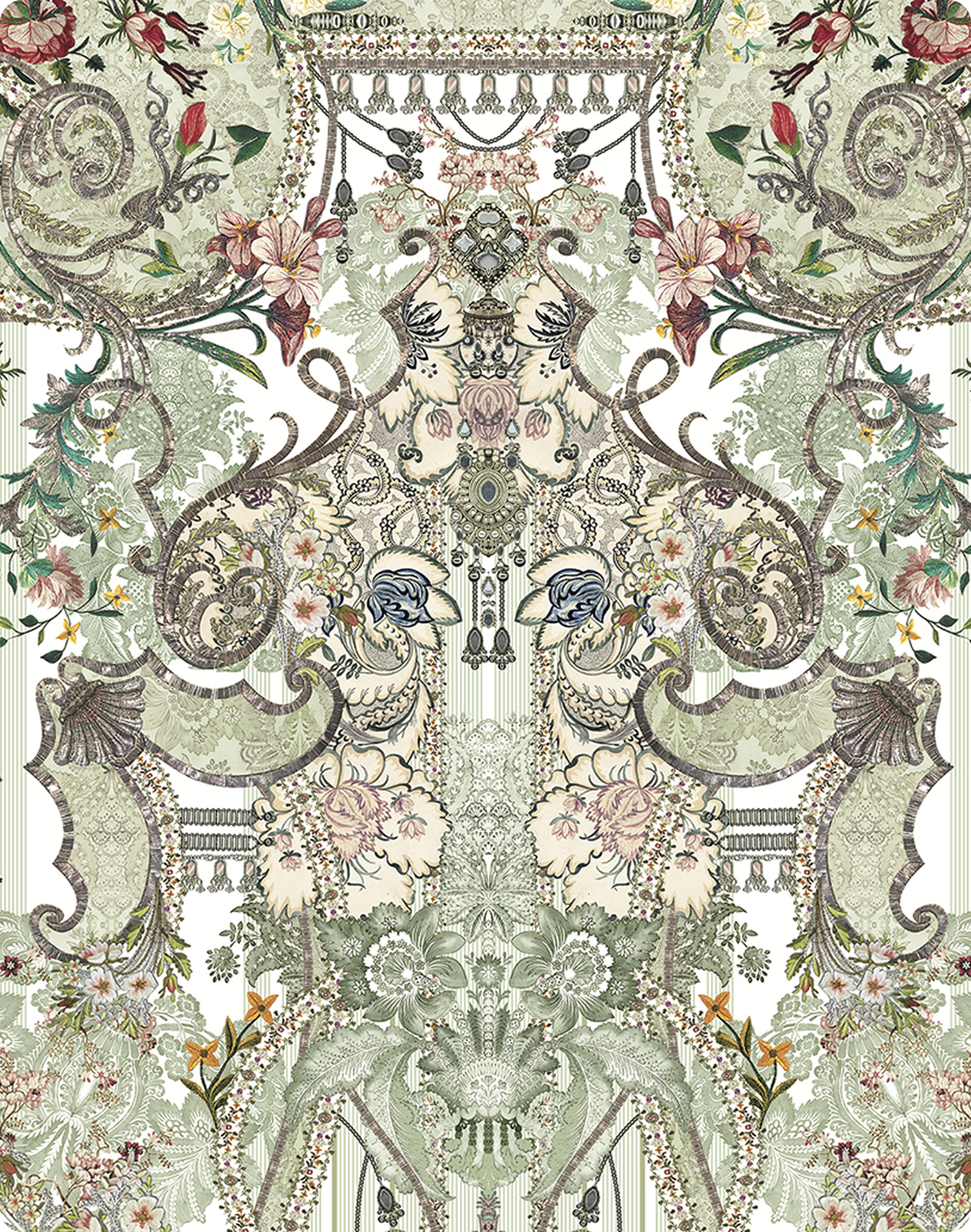 Decorative floral textile design